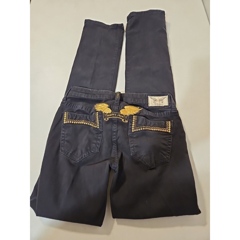 Robin's Jeans Straight Leg Black Womens size 28 Real American Jeans (1387